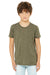 Bella + Canvas 3413Y Youth Short Sleeve Crewneck T-Shirt Olive Green Model Front