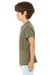 Bella + Canvas 3413Y Youth Short Sleeve Crewneck T-Shirt Olive Green Model Side