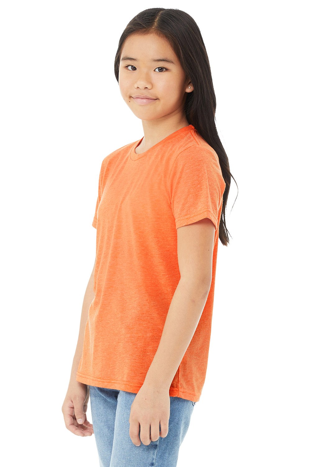 Bella + Canvas 3413Y Youth Short Sleeve Crewneck T-Shirt Orange Model 3Q