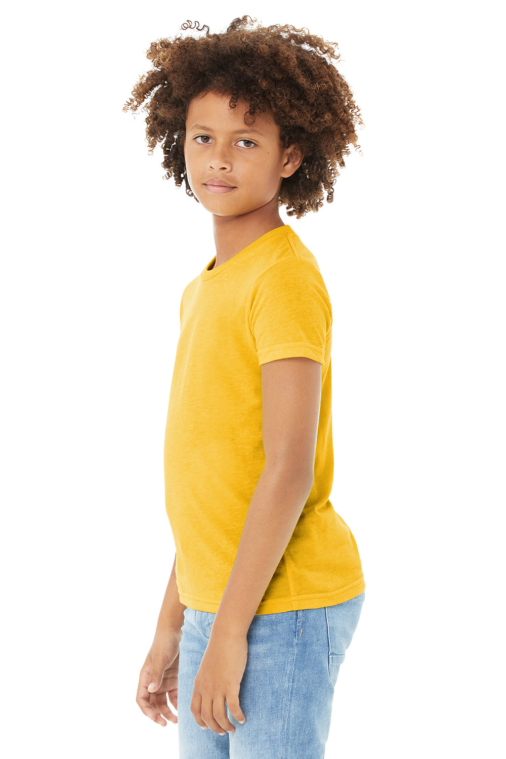 Bella + Canvas 3413Y Youth Short Sleeve Crewneck T-Shirt Yellow Gold Model 3Q