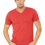 Bella + Canvas Mens Short Sleeve V-Neck T-Shirt - Red