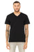 Bella + Canvas BC3415/3415C/3415 Mens Short Sleeve V-Neck T-Shirt Heather Black Model Front