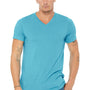 Bella + Canvas Mens Short Sleeve V-Neck T-Shirt - Aqua Blue