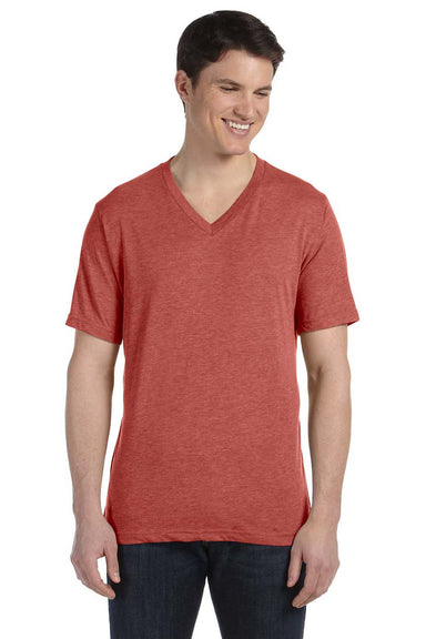 Bella + Canvas BC3415/3415C/3415 Mens Short Sleeve V-Neck T-Shirt Clay Red Model Front