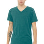 Bella + Canvas Mens Short Sleeve V-Neck T-Shirt - Teal Green