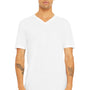 Bella + Canvas Mens Short Sleeve V-Neck T-Shirt - Solid White