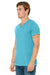 Bella + Canvas BC3415/3415C/3415 Mens Short Sleeve V-Neck T-Shirt Aqua Blue Model 3Q
