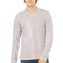 Bella + Canvas Mens Jersey Long Sleeve V-Neck T-Shirt - White Fleck
