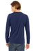 Bella + Canvas 3425 Mens Jersey Long Sleeve V-Neck T-Shirt Navy Blue Model Back