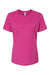 Bella + Canvas BC6400/B6400/6400 Womens Relaxed Jersey Short Sleeve Crewneck T-Shirt Berry Pink Flat Front