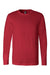 Bella + Canvas BC3501/3501 Mens Jersey Long Sleeve Crewneck T-Shirt Red Flat Front