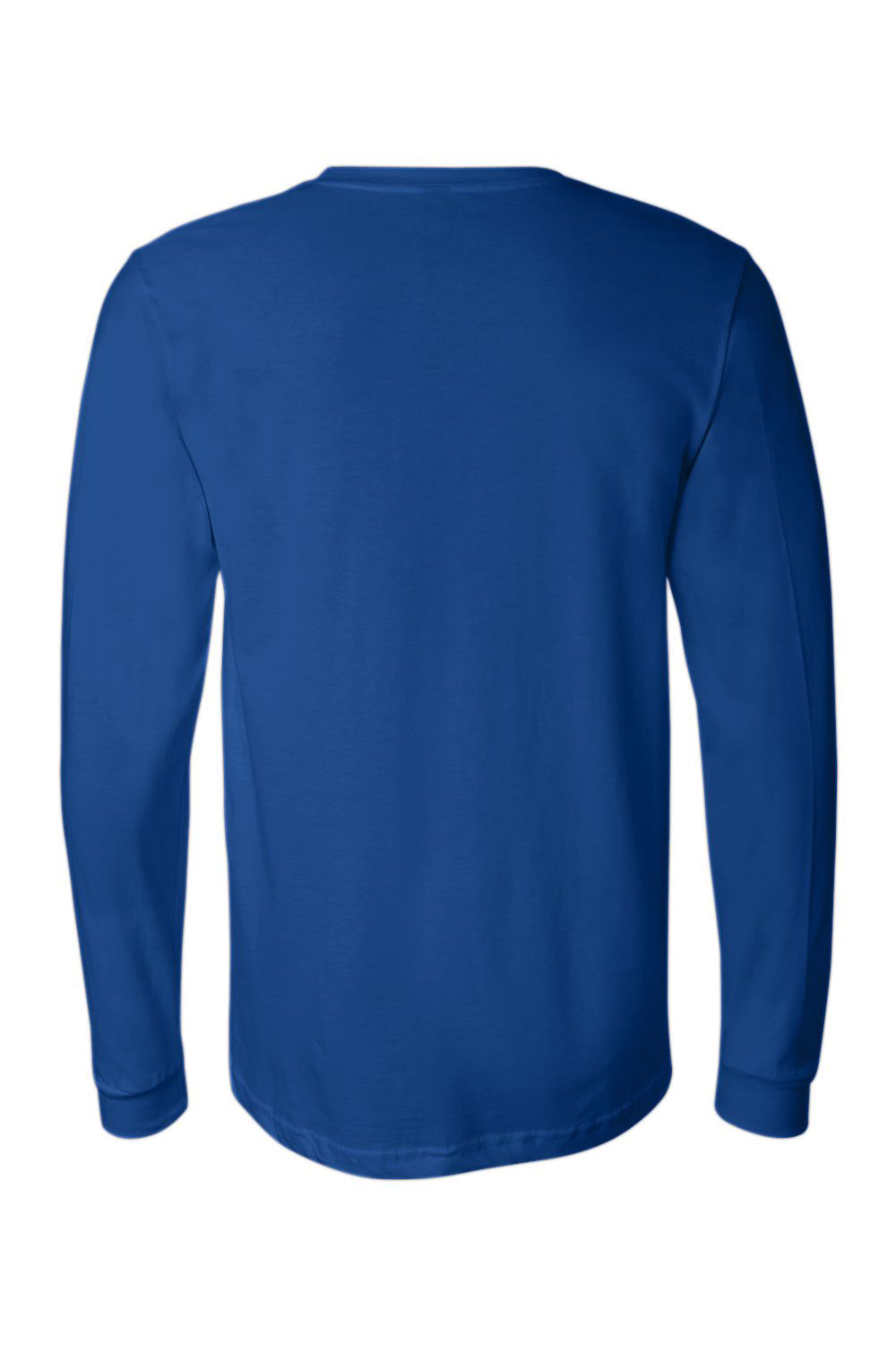 Bella + Canvas BC3501/3501 Mens Jersey Long Sleeve Crewneck T-Shirt True Royal Blue Triblend Flat Back