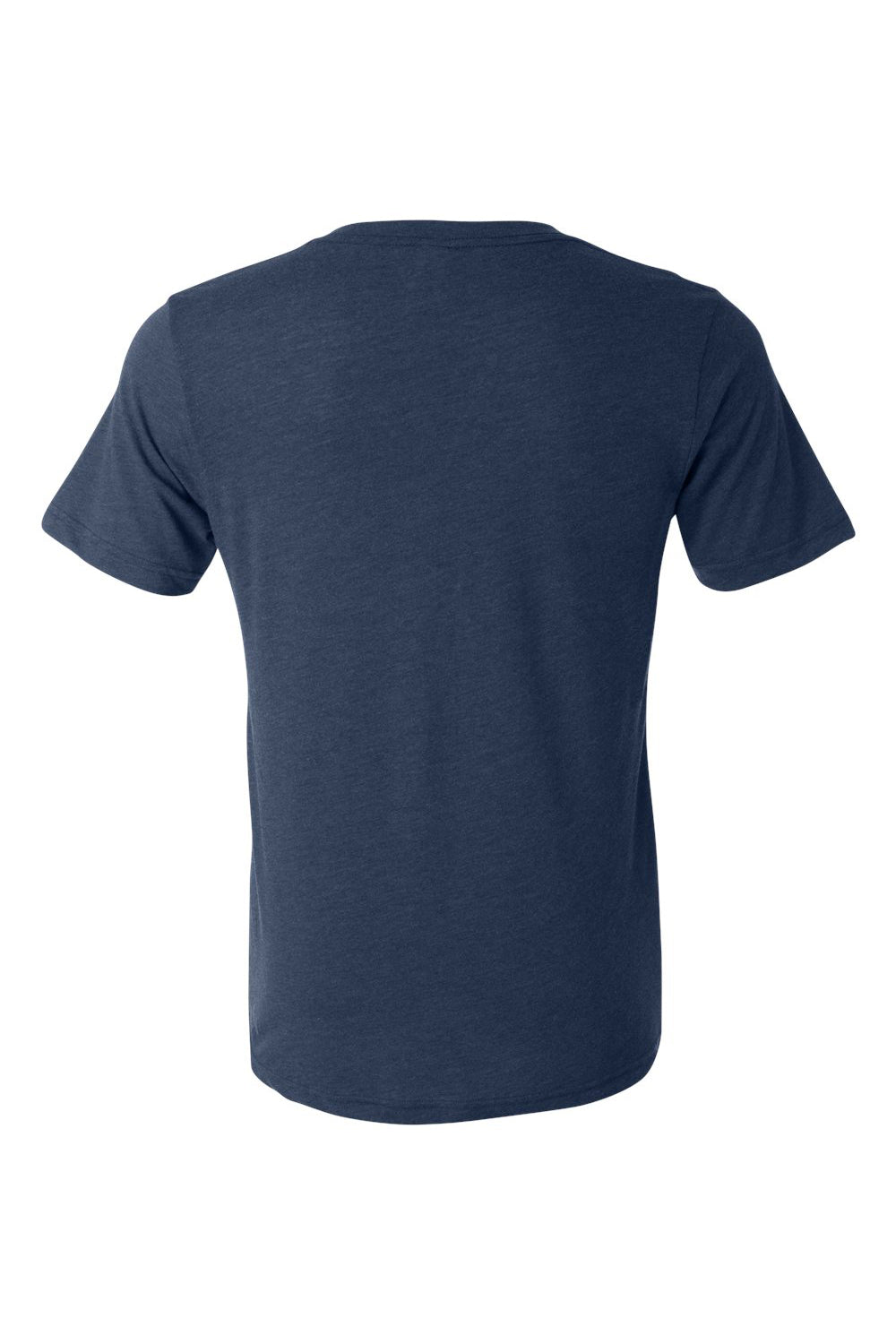 Bella + Canvas BC3415/3415C/3415 Mens Short Sleeve V-Neck T-Shirt Navy Blue Flat Back