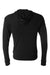 Bella + Canvas BC3939/3939 Mens Full Zip Long Sleeve Hooded T-Shirt Hoodie Solid Black Flat Back