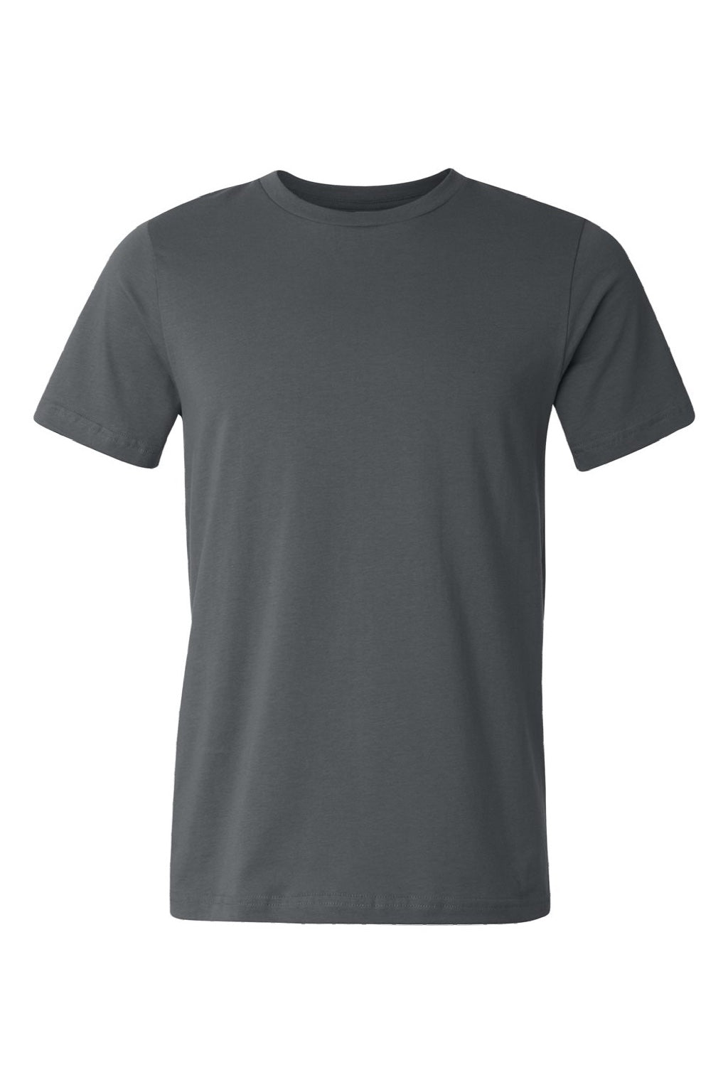 Bella + Canvas BC3001U Mens USA Made Jersey Short Sleeve Crewneck T-Shirt Asphalt Grey Flat Front