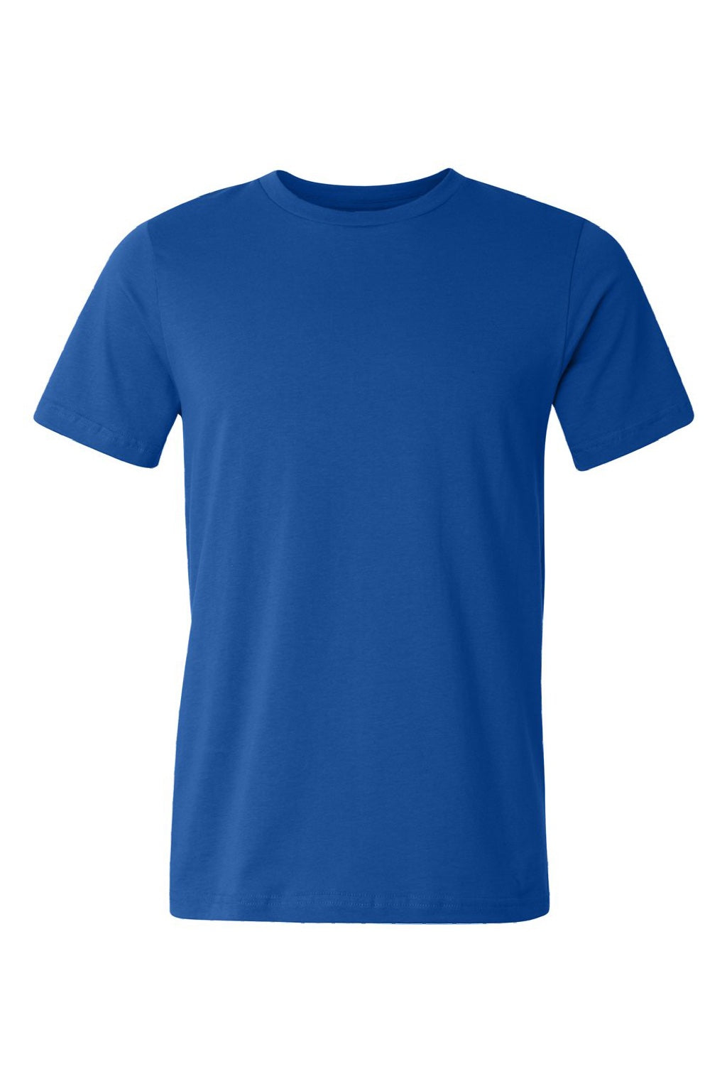 Bella + Canvas BC3001U Mens USA Made Jersey Short Sleeve Crewneck T-Shirt Royal Blue Flat Front