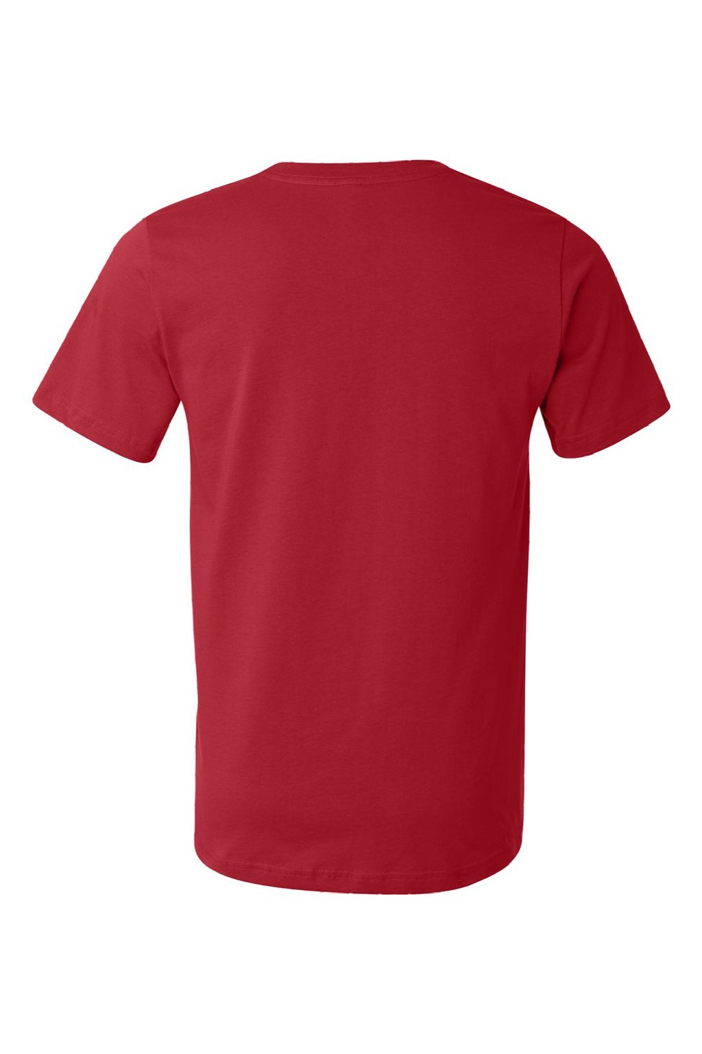 Bella + Canvas BC3001U Mens USA Made Jersey Short Sleeve Crewneck T-Shirt Red Flat Back