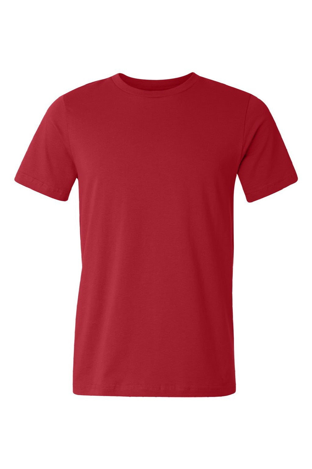 Bella + Canvas BC3001U Mens USA Made Jersey Short Sleeve Crewneck T-Shirt Red Flat Front