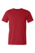 Bella + Canvas BC3001U Mens USA Made Jersey Short Sleeve Crewneck T-Shirt Red Flat Front