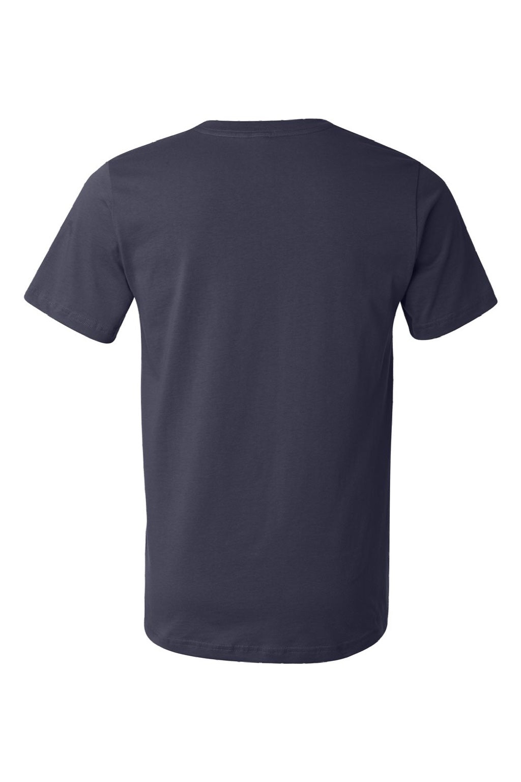 Bella + Canvas BC3001U Mens USA Made Jersey Short Sleeve Crewneck T-Shirt Navy Blue Flat Back