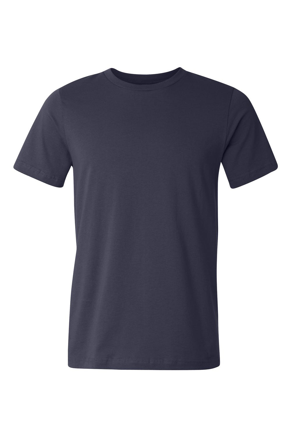 Bella + Canvas 3001U/3001USA Mens USA Made Jersey Short Sleeve Crewneck T-Shirt Navy Blue Flat Front