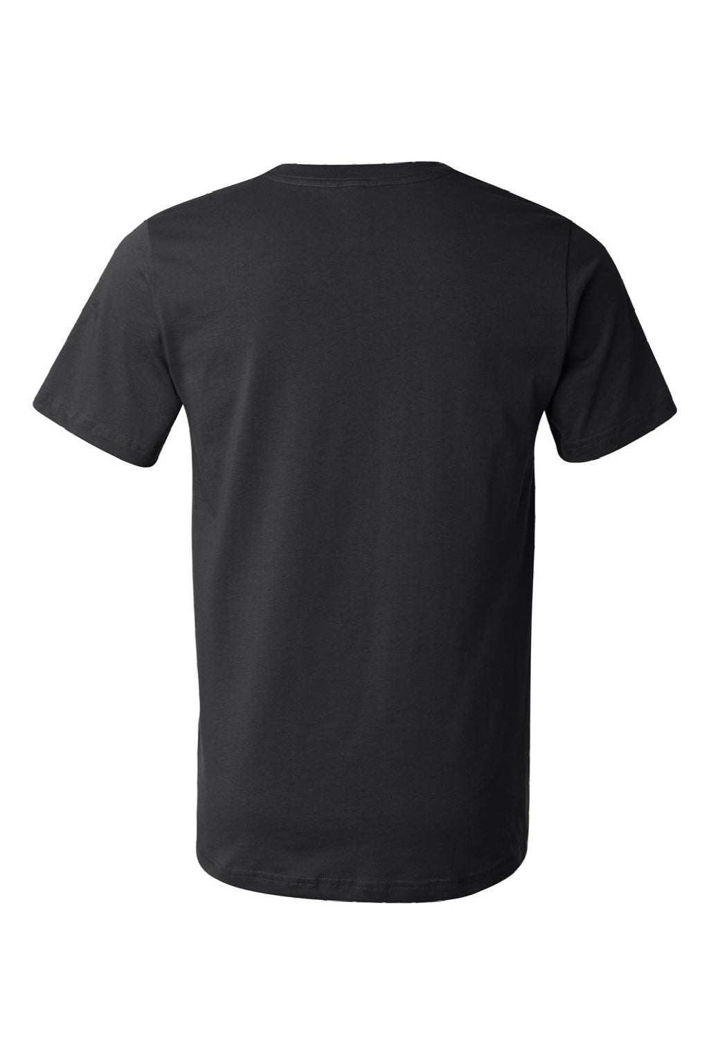 Bella + Canvas BC3001U Mens USA Made Jersey Short Sleeve Crewneck T-Shirt Black Flat Back