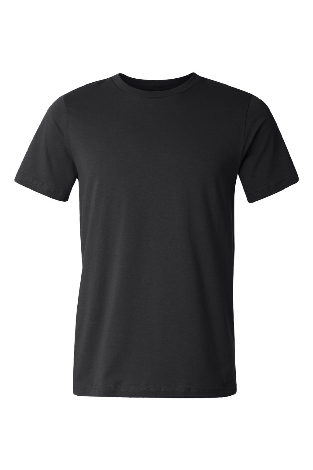 Bella + Canvas BC3001U Mens USA Made Jersey Short Sleeve Crewneck T-Shirt Black Flat Front