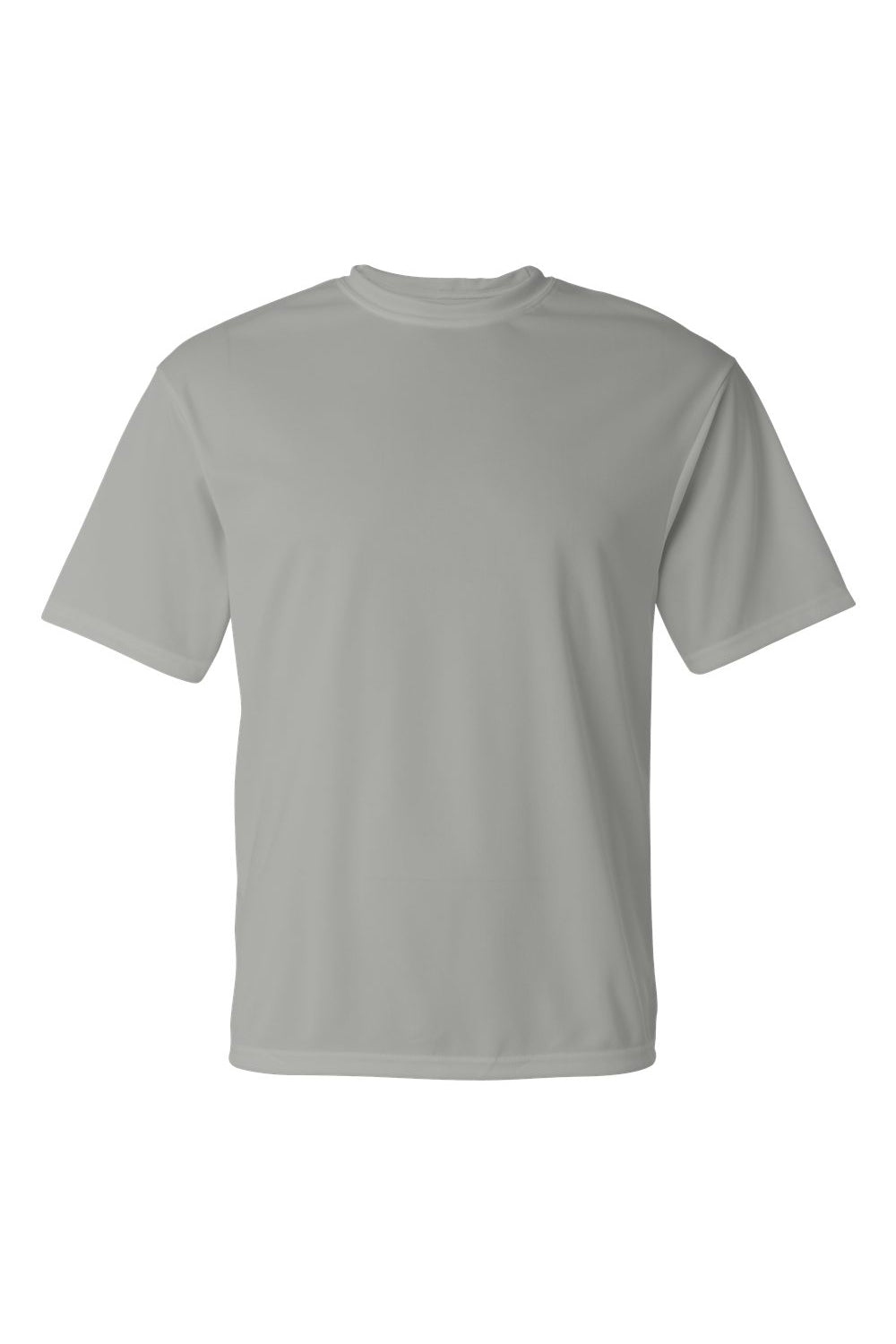 C2 Sport 5100 Mens Performance Moisture Wicking Short Sleeve Crewneck T-Shirt Silver Grey Flat Front
