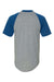 Augusta Sportswear 423 Mens Short Sleeve Crewneck T-Shirt Heather Grey/Royal Blue Model Flat Back