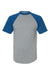 Augusta Sportswear 423 Mens Short Sleeve Crewneck T-Shirt Heather Grey/Royal Blue Model Flat Front