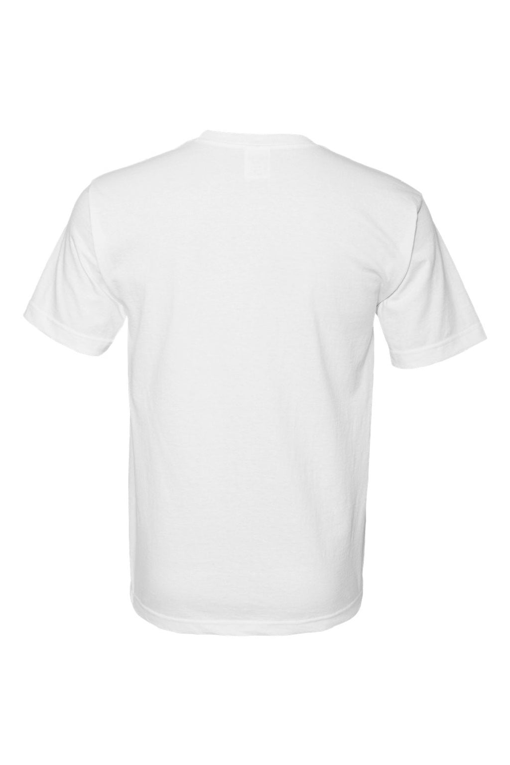 Bayside 5040 Mens USA Made Short Sleeve Crewneck T-Shirt White Flat Back