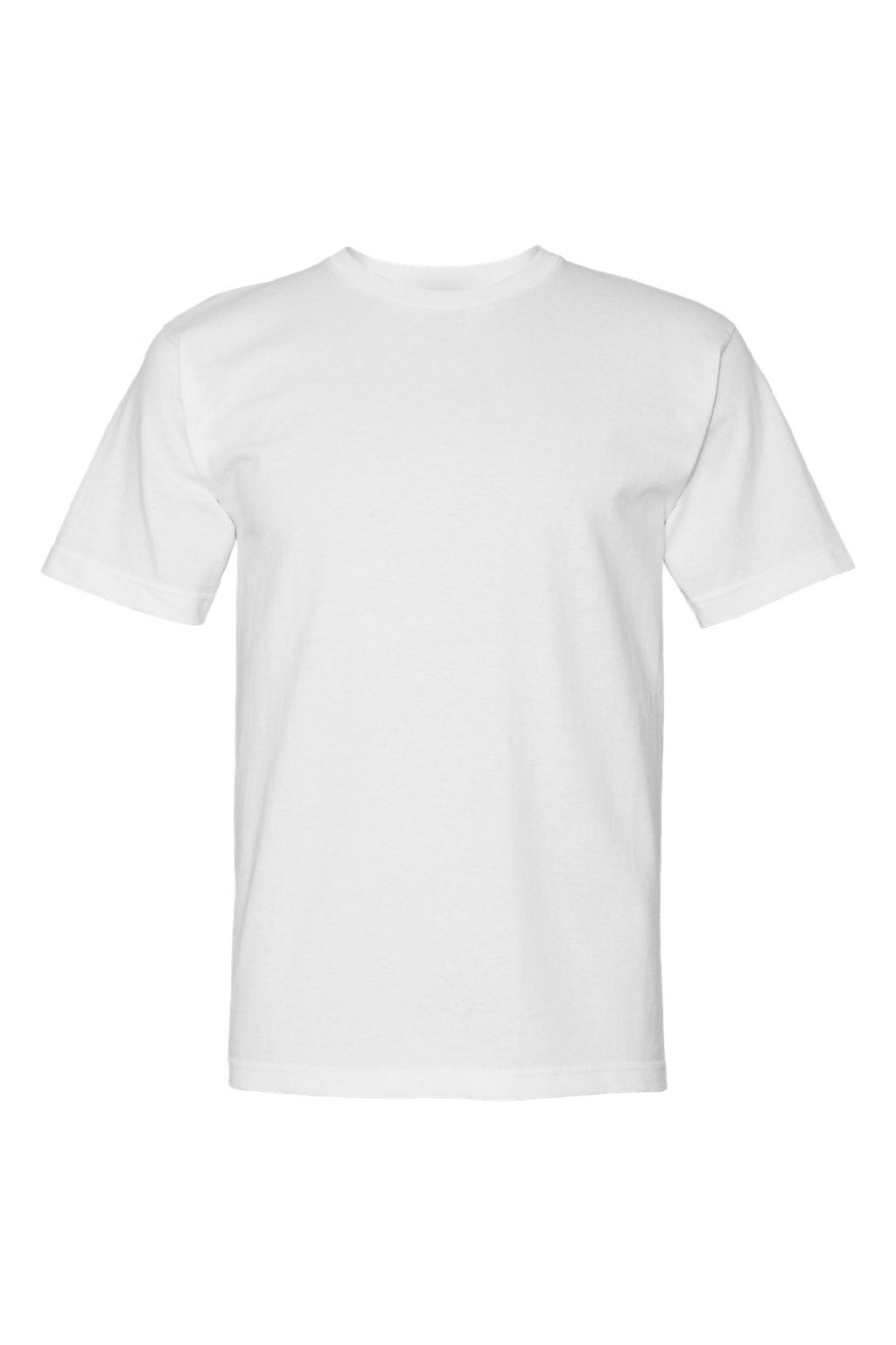 Bayside 5040 Mens USA Made Short Sleeve Crewneck T-Shirt White Flat Front