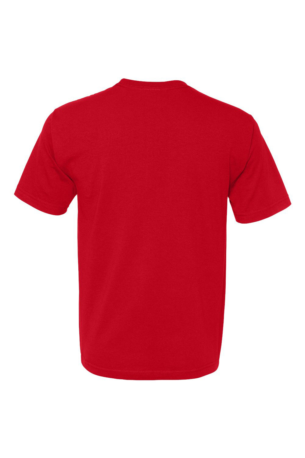 Bayside BA5040 Mens USA Made Short Sleeve Crewneck T-Shirt Red Flat Back