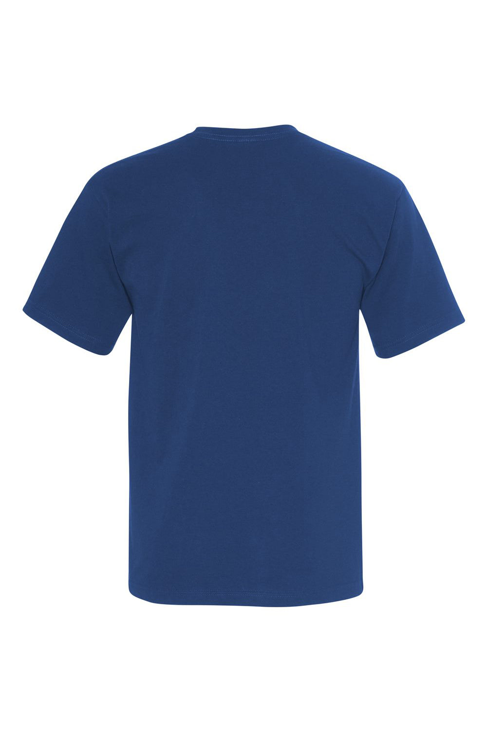 Bayside BA5040 Mens USA Made Short Sleeve Crewneck T-Shirt Light Navy Blue Flat Back