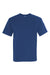 Bayside BA5040 Mens USA Made Short Sleeve Crewneck T-Shirt Light Navy Blue Flat Front