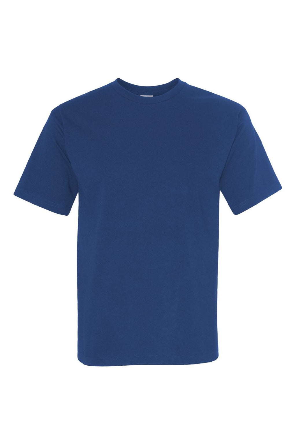 Bayside 5040 Mens USA Made Short Sleeve Crewneck T-Shirt Light Navy Blue Flat Front