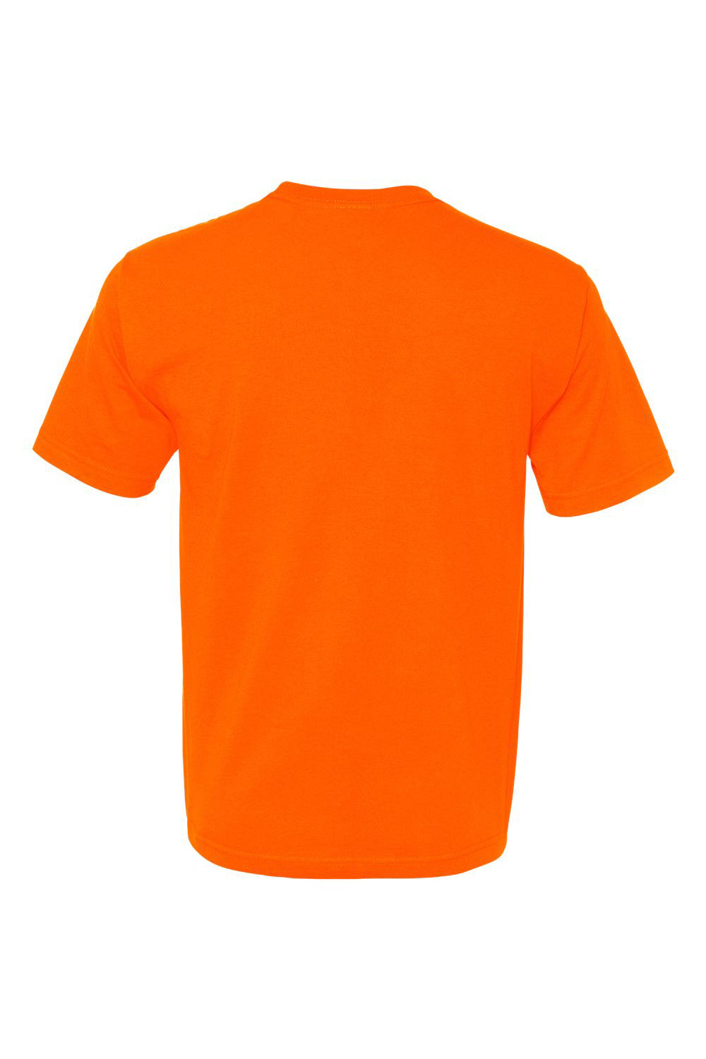 Bayside BA5040 Mens USA Made Short Sleeve Crewneck T-Shirt Bright Orange Flat Back