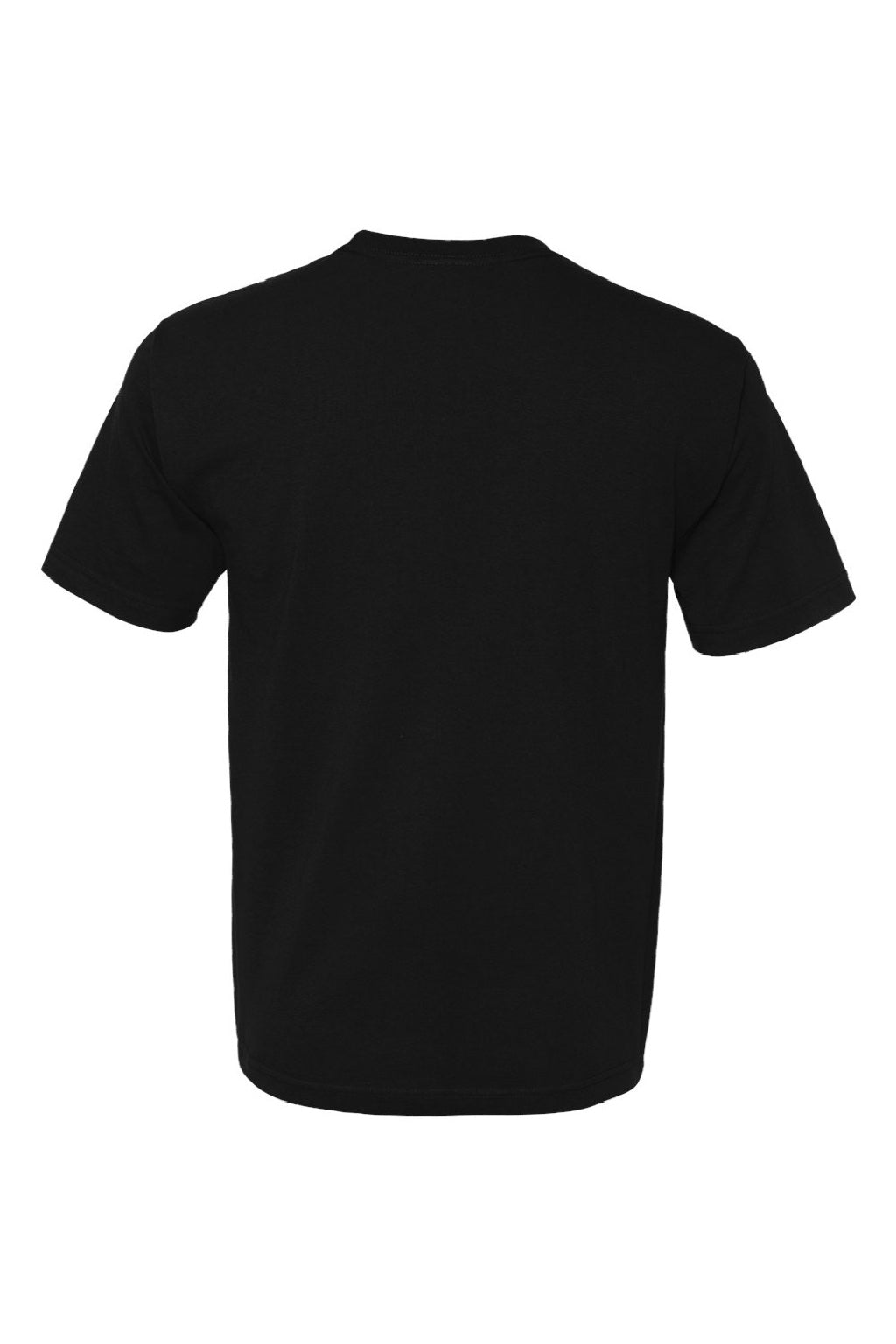 Bayside 5040 Mens USA Made Short Sleeve Crewneck T-Shirt Black Flat Back