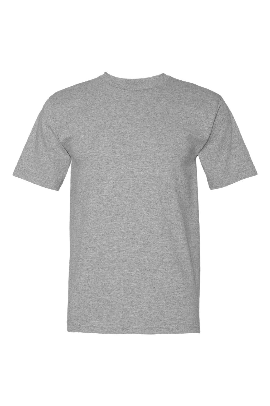Bayside 5040 Mens USA Made Short Sleeve Crewneck T-Shirt Dark Ash Grey Flat Front