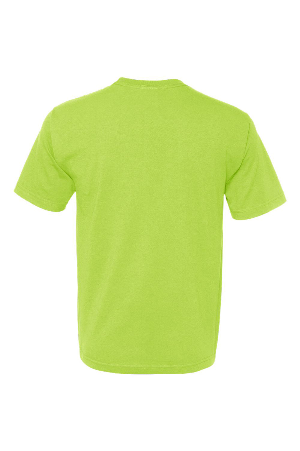 Bayside BA5040 Mens USA Made Short Sleeve Crewneck T-Shirt Lime Green Flat Back