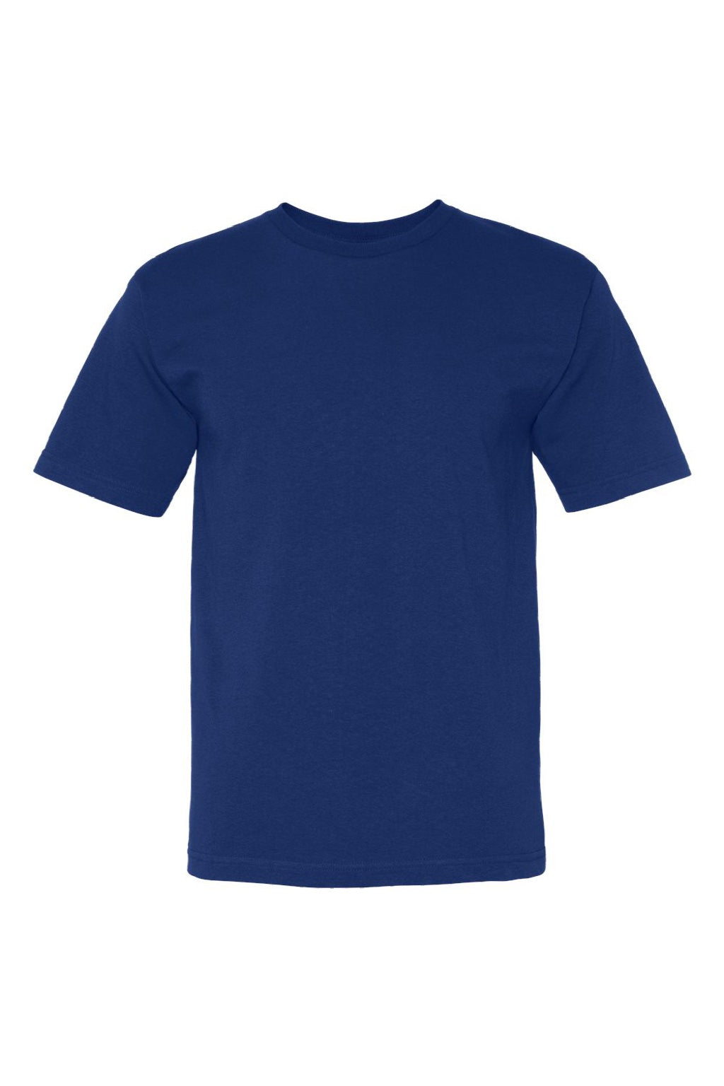 Bayside 5040 Mens USA Made Short Sleeve Crewneck T-Shirt Royal Blue Flat Front