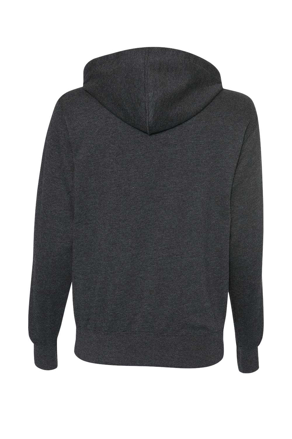 Independent Trading Company PRM90HTZ Mens French Terry Full Zip Hooded Sweatshirt Hoodie w/ Pockets Heather Charcoal Grey Flat Back