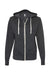 Independent Trading Company PRM90HTZ Mens French Terry Full Zip Hooded Sweatshirt Hoodie w/ Pockets Heather Charcoal Grey Flat Front