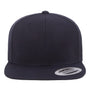 Yupoong Mens Premium Flat Bill Snapback Hat - Dark Navy Blue - NEW