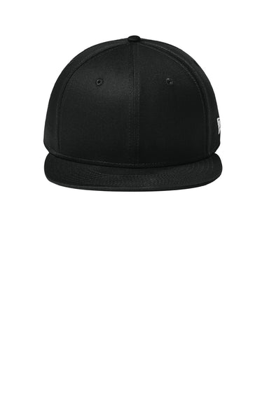 New Era Hats NE400 Mens Adjustable Hat Flag Black Flat Front