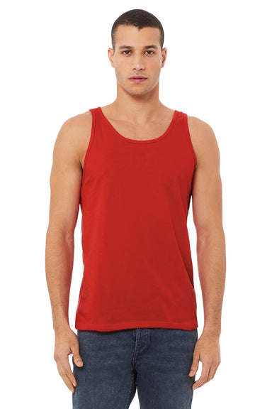 Bella + Canvas BC3480/3480 Mens Jersey Tank Top Red Model Front