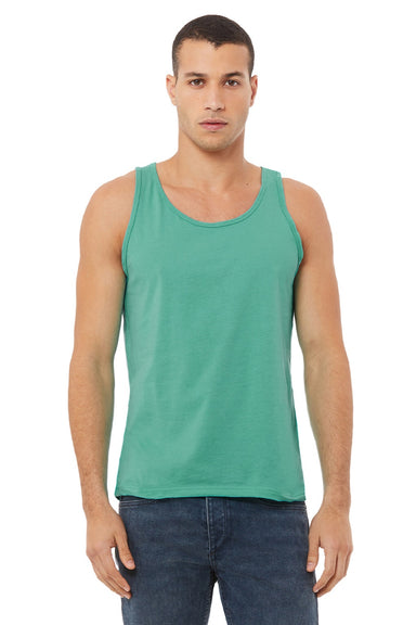 Bella + Canvas BC3480/3480 Mens Jersey Tank Top Teal Green Model Front