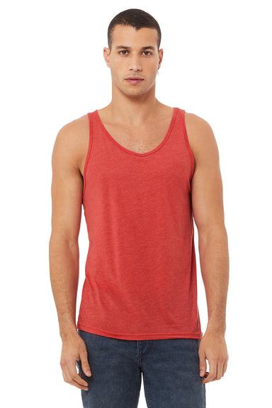 Bella + Canvas BC3480/3480 Mens Jersey Tank Top Red Triblend Model Front