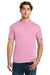 Gildan 64000 Mens Softstyle Short Sleeve Crewneck T-Shirt Fan Candy Pink Model Front