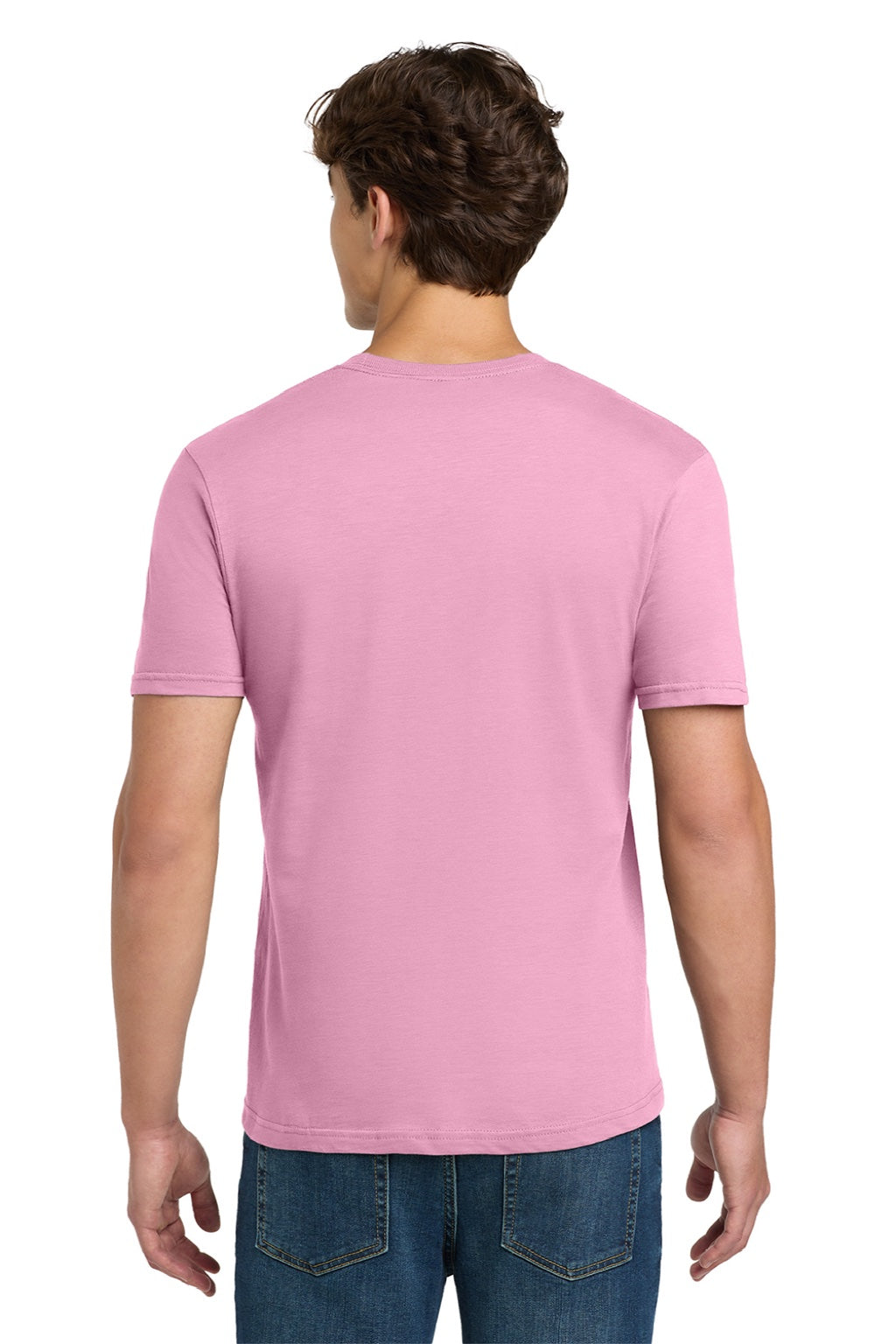Gildan 64000 Mens Softstyle Short Sleeve Crewneck T-Shirt Fan Candy Pink Model Back
